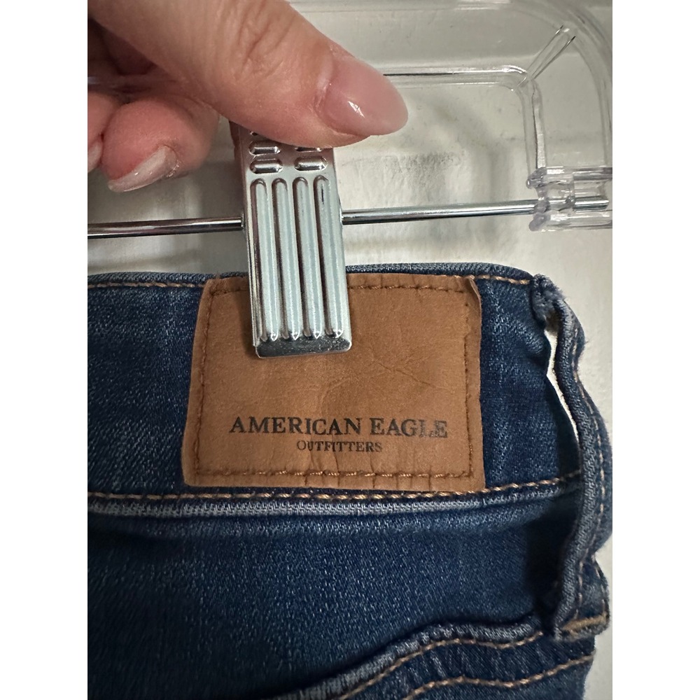 American Eagle Super‎ Stretch High Waist Jeggings Blue Women Size 2 Short - Picture 6 of 9